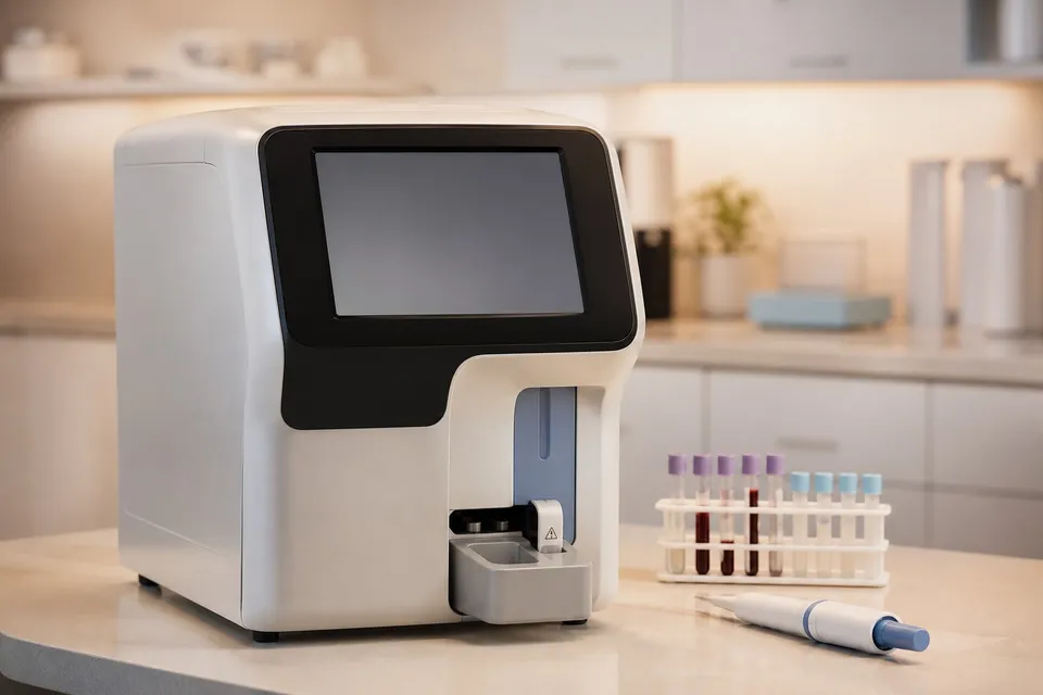 Hematološki analizator sa stalkom epruveta i pipetom